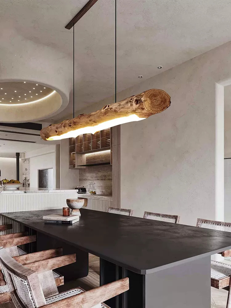 Resin Art On Wood - Lampu Gantung Kayu LED Lampu Gaya