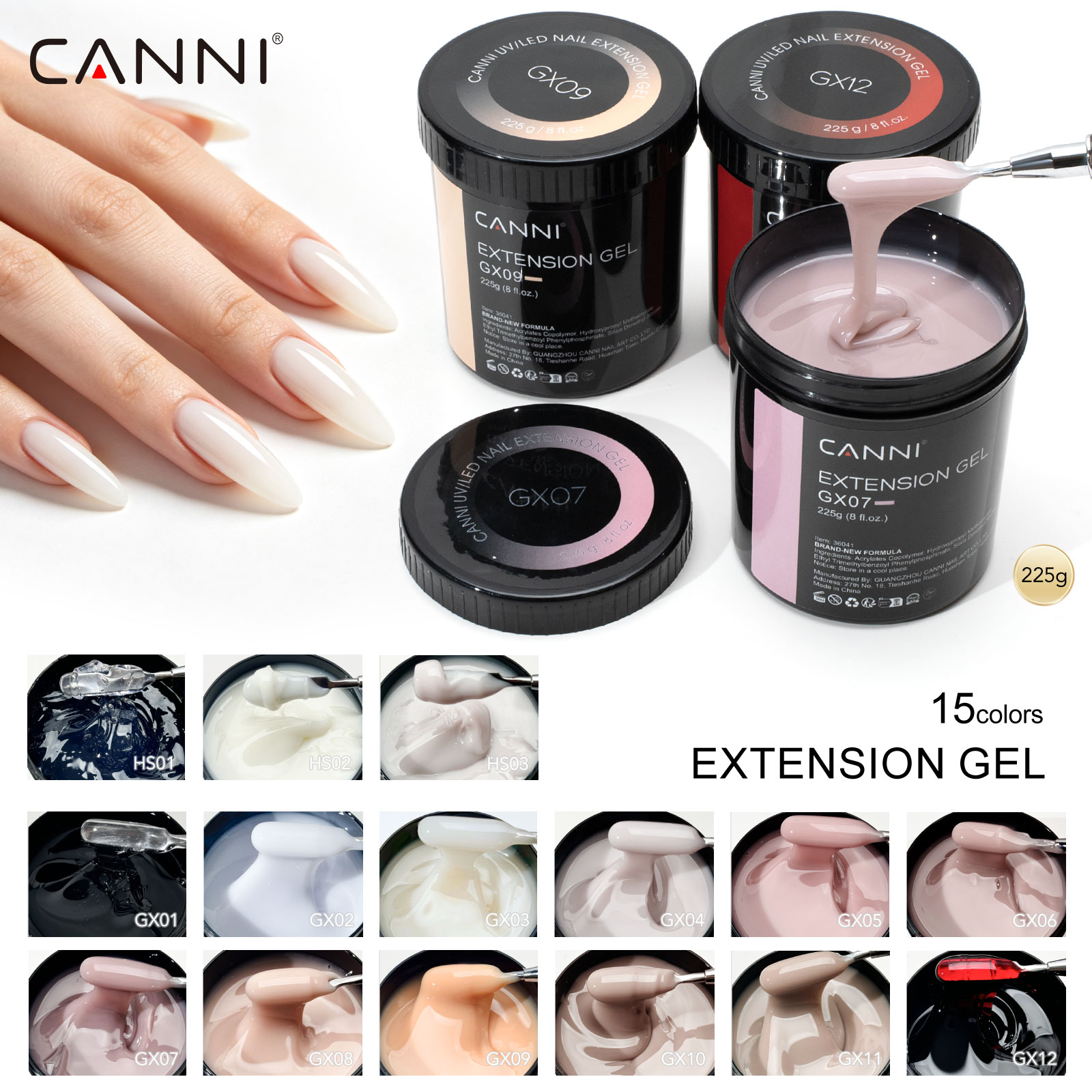 Uv Lamp Nail Resin - CANNI 225g Gel Kamuflase Isi Ulang