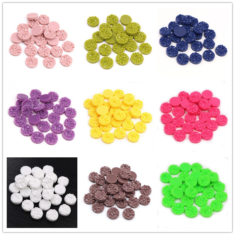 Resin Art Calligraphy - 40 Buah Resin Druzy Cabochons Kubah