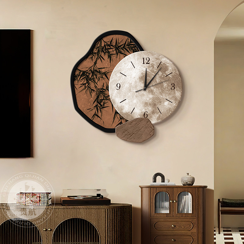 Resin Art On Wood - Jam dinding ruang tamu bergaya bambu
