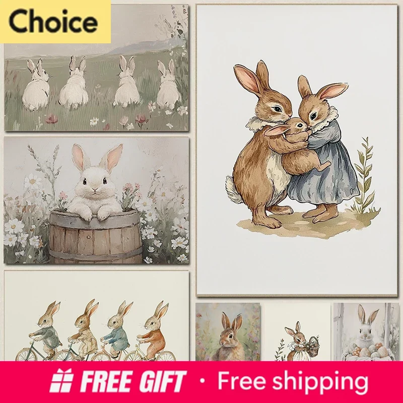 Resin Art Baby - Poster Kamar Bayi Kelinci Lucu Berlian