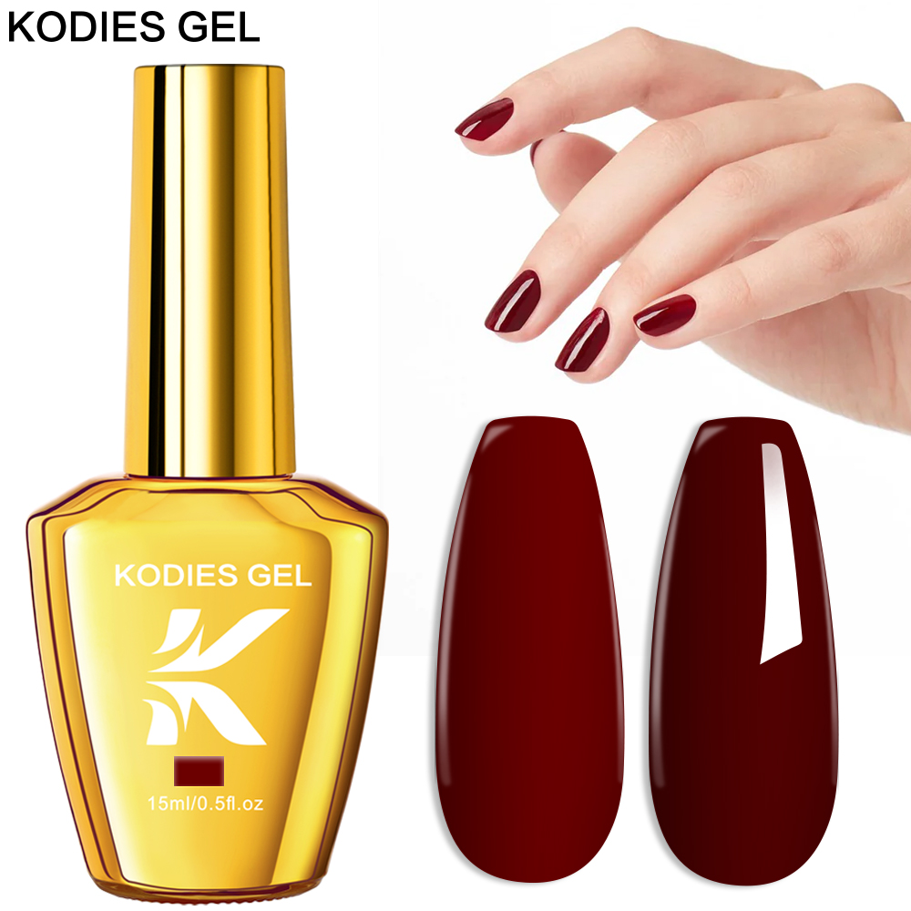Uv Lamp Nail Resin - KODIES cat kuku GEL Burgundy, cat