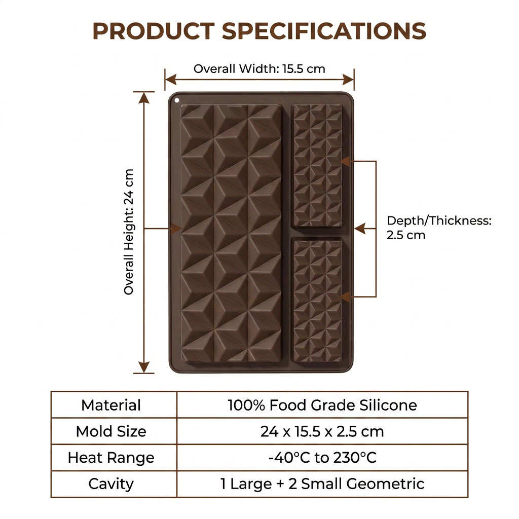 Cetakan Cokelat Silikon 2-in-1 - Tray Mold Rectangle ulasan dan harga