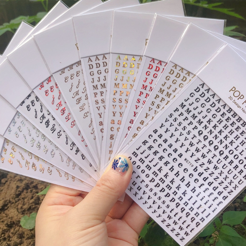 1 buah stiker seni kuku alfabe - Resin Art Equipment ulasan dan harga