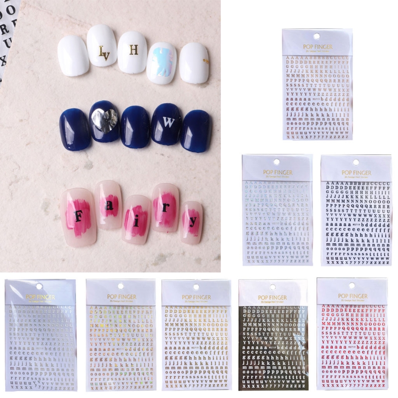1 buah stiker seni kuku alfabe - Resin Art Equipment ulasan dan harga