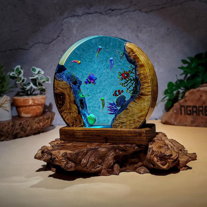 Lampu Meja Resin Organisme Aku - Resin Art Baby ulasan dan harga