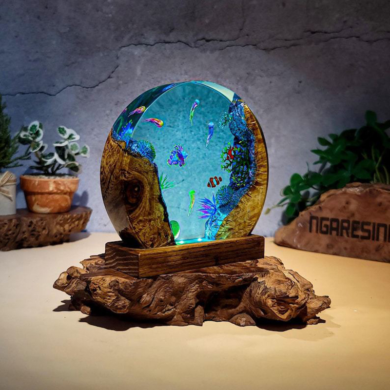 Lampu Meja Resin Organisme Aku - Resin Art Baby ulasan dan harga