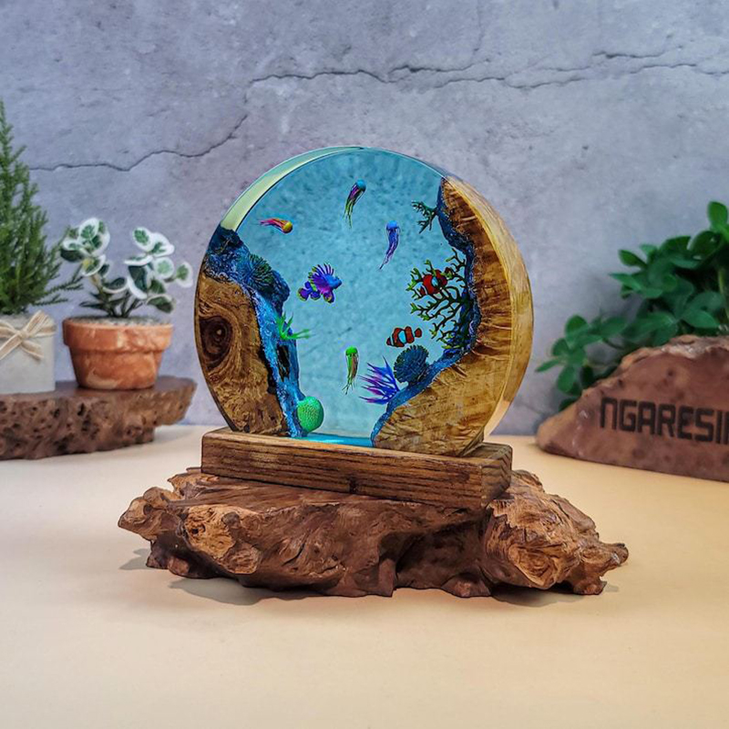 Lampu Meja Resin Organisme Aku - Resin Art Baby ulasan dan harga