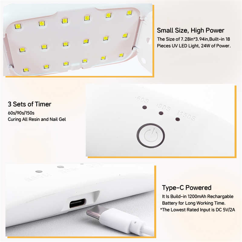 Lampu LED UV isi ulang USB 24W - Uv Lamp Nail Resin ulasan dan harga