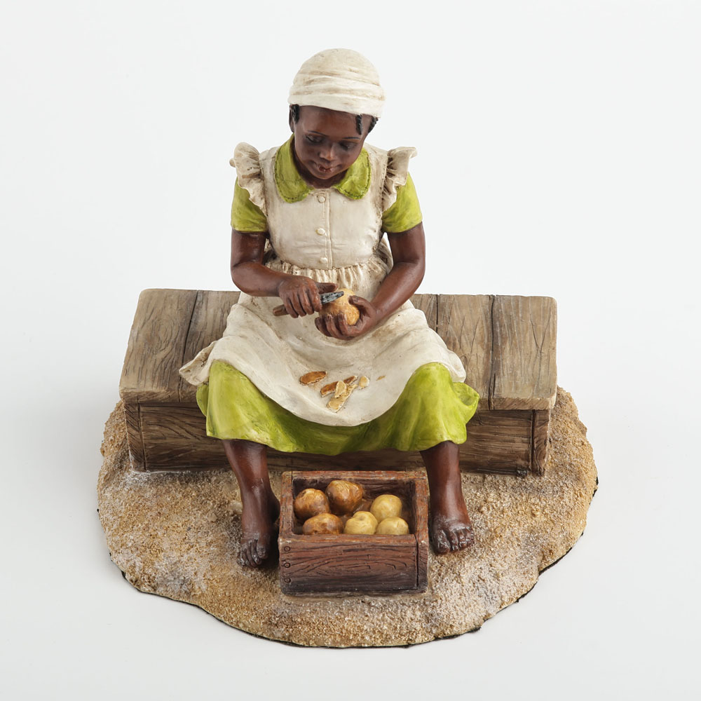 Patung Gadis Kulit Hitam Muda  - Resin Art On Wood ulasan dan harga