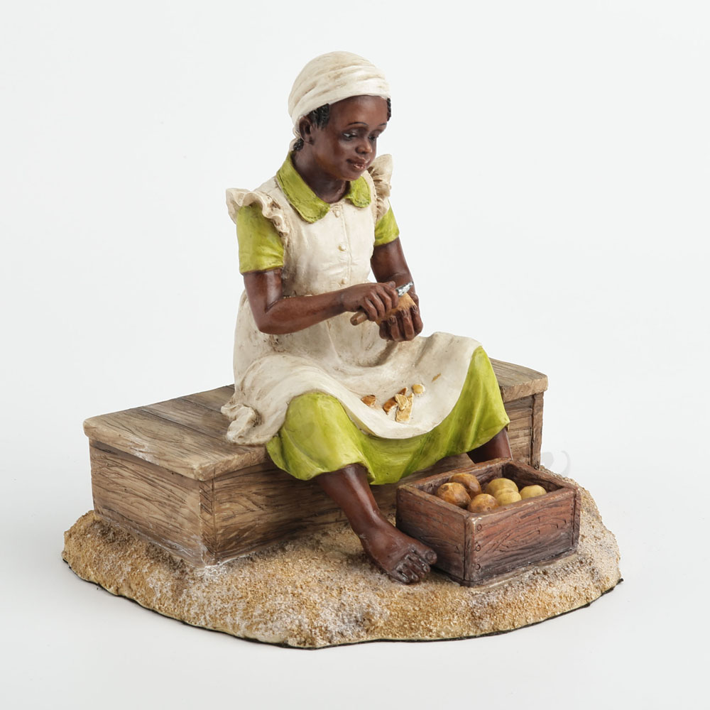 Patung Gadis Kulit Hitam Muda  - Resin Art On Wood ulasan dan harga
