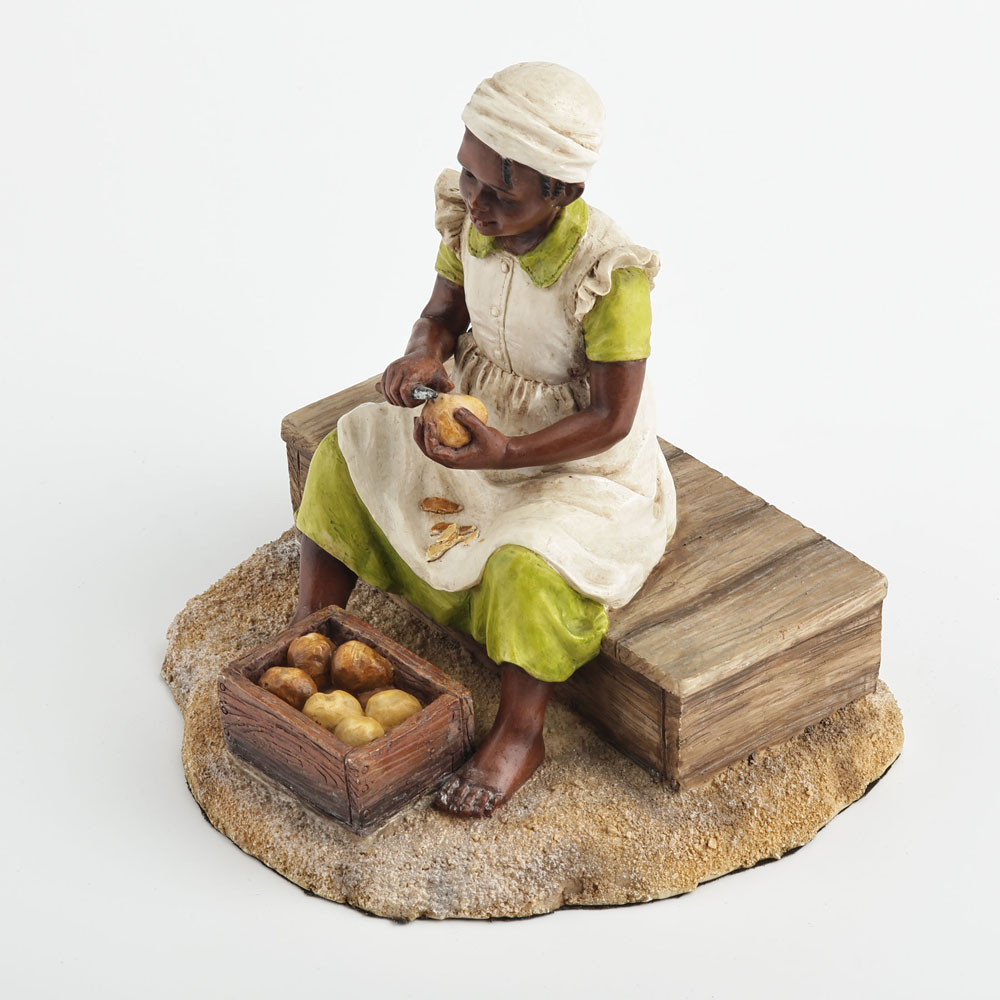 Patung Gadis Kulit Hitam Muda  - Resin Art On Wood ulasan dan harga