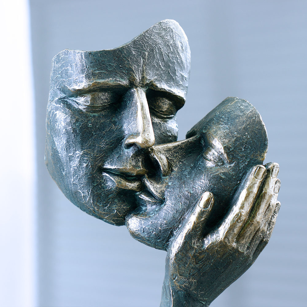 Patung Masker Wajah Berciuman, - Resin Art Unique Ideas ulasan dan harga