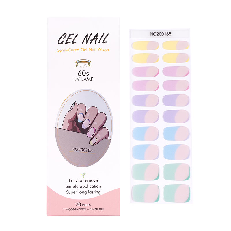 Huizi French Gel Nail Strips P - Uv Lamp Nail Resin ulasan dan harga