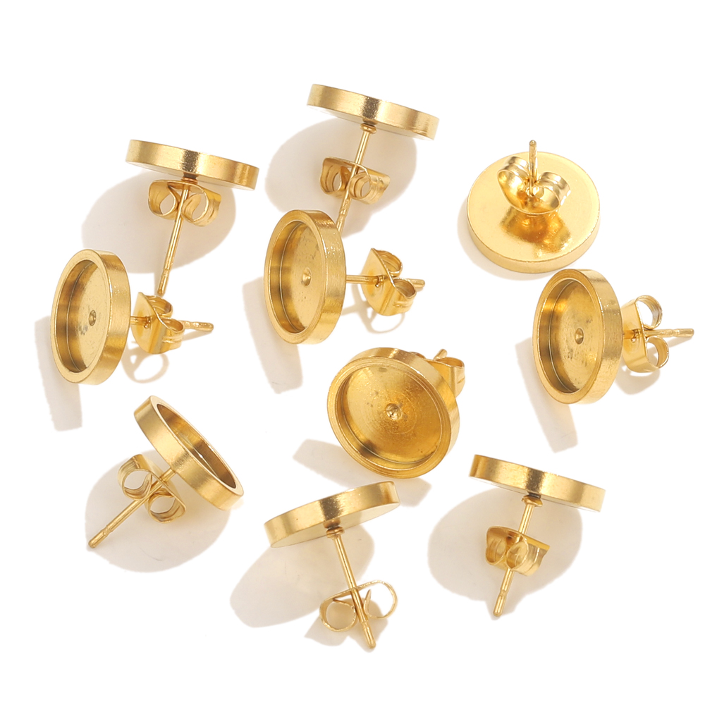10 Buah Anting Emas Baja Tahan - Resin Art Calligraphy ulasan dan harga